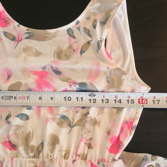 Vince Camuto Pink Floral Chiffon Cowl Neck Maxi Dress XS Low Back Romantic NEW - Picture 8 of 9